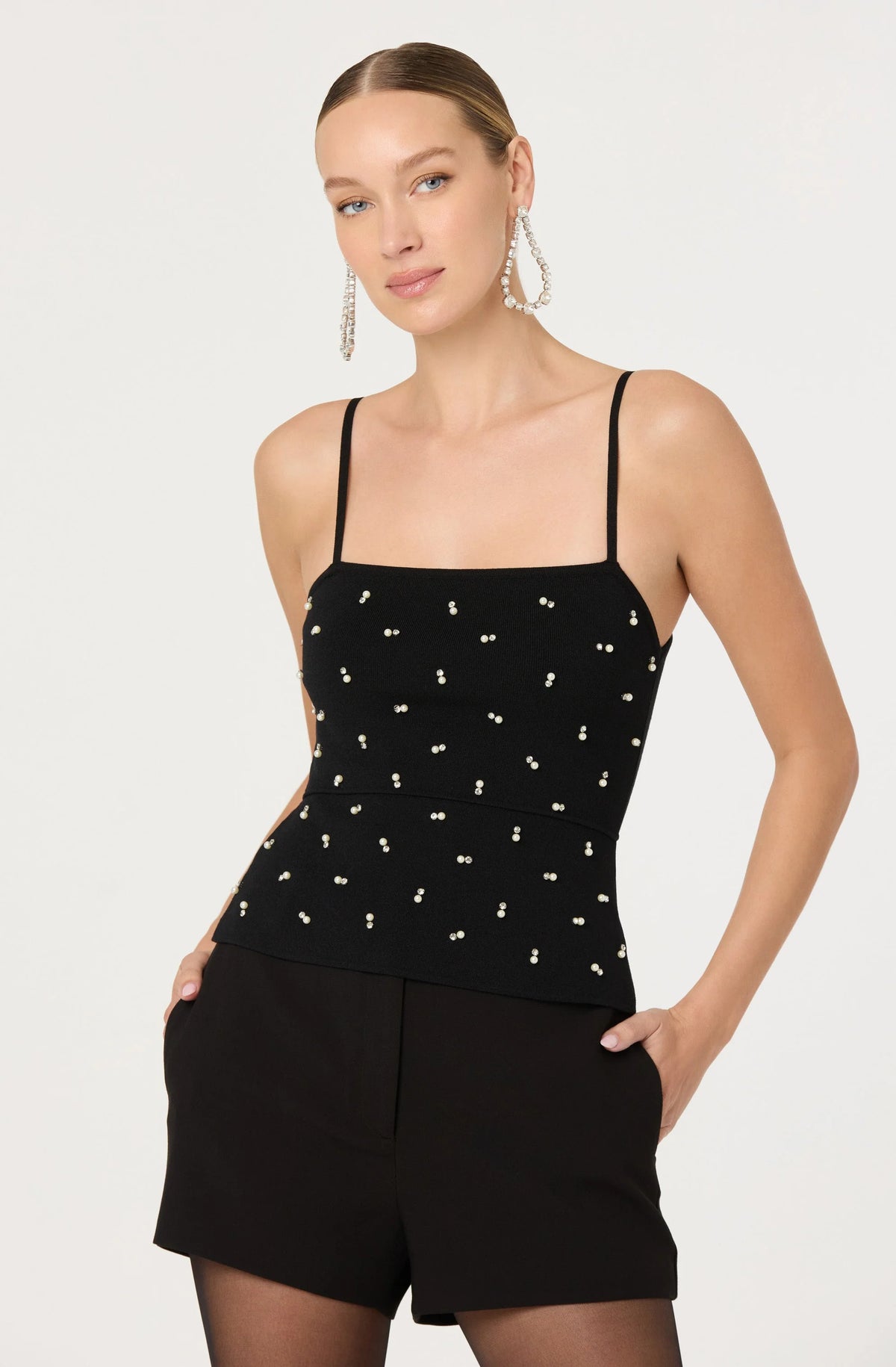 Adde Pearl Rhinestone Sweater Tank