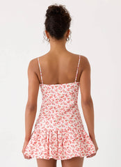 Loulette Mini Dress - Porcelain Rose