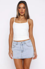 About A Girl Denim Mini Skirt Mid Blue