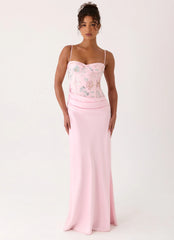 Euphoric Beaded Maxi Dress - Pink Everbloom