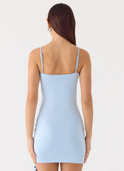 Hypnosis Mini Dress - Blue Mocha Dot