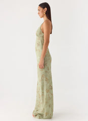 Ultra Quiet Halter Maxi Dress - Wispy Fern