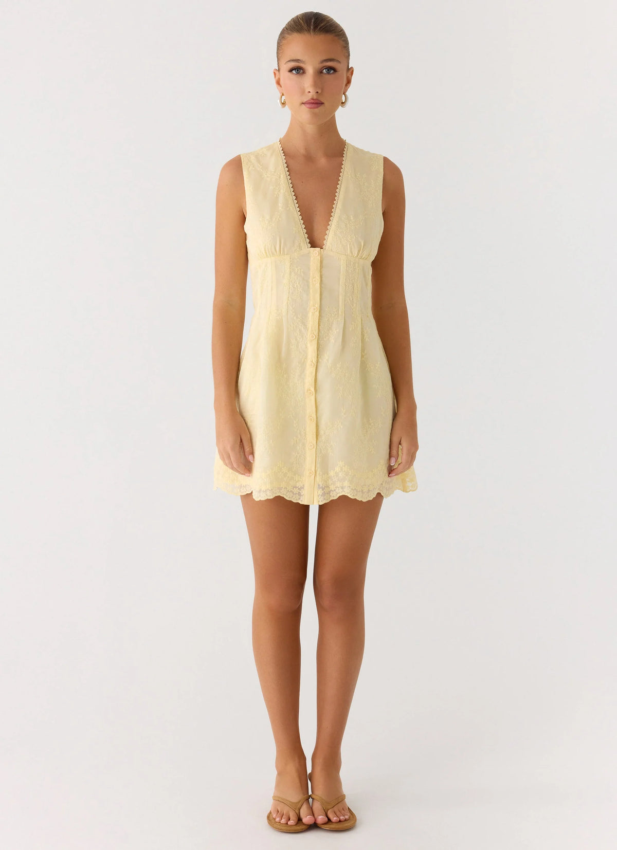 Burning Bright Mini Dress - Butter Yellow