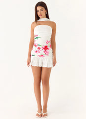 Manon Scarf Mini Dress - Ivory Reef