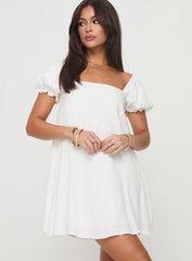Beyond Linen Blend Mini Dress White