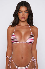 Coolum Reversible Bikini Top Strawberry Cream