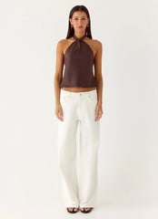 Maddox Scarf Top - Chocolate