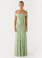 Wasting Time Maxi Dress - Blurred Lime