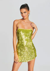 Nara Feather Sequin Dress