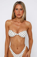 Ocean Baby Bikini Top Cream/Choc Stripe