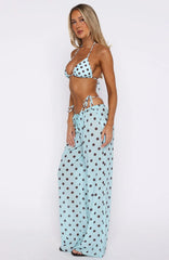 Croatian Coast Pants Blue/Choc Polka Dot
