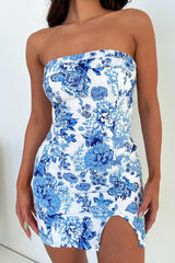 Charms Mini Dress - Blue Floral