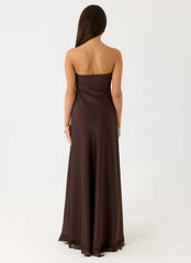 Kayleigh Strapless Maxi Dress - Chocolate Torte