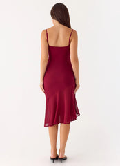 Anne Midi Dress - Deep Red