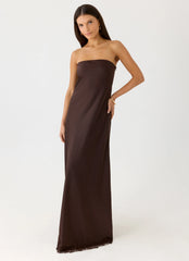 Kayleigh Strapless Maxi Dress - Chocolate Torte