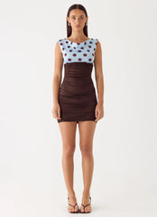 Times Two Mini Dress - Chocolate Dot