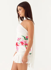 Manon Scarf Mini Dress - Ivory Reef