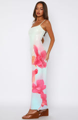 Telling Me Lies Sequin Maxi Dress Sunset Blossom